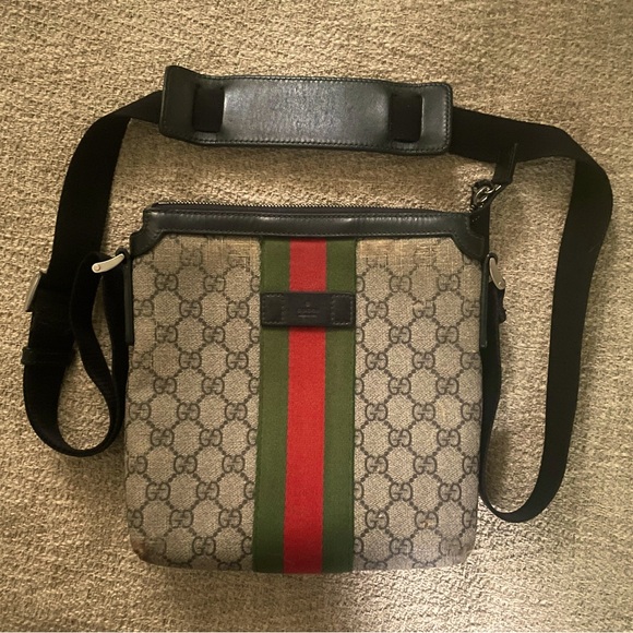 🔥Authentic Gucci GG Supreme Monogram Black Crossbody Messenger Bag🔥 - Picture 1 of 15
